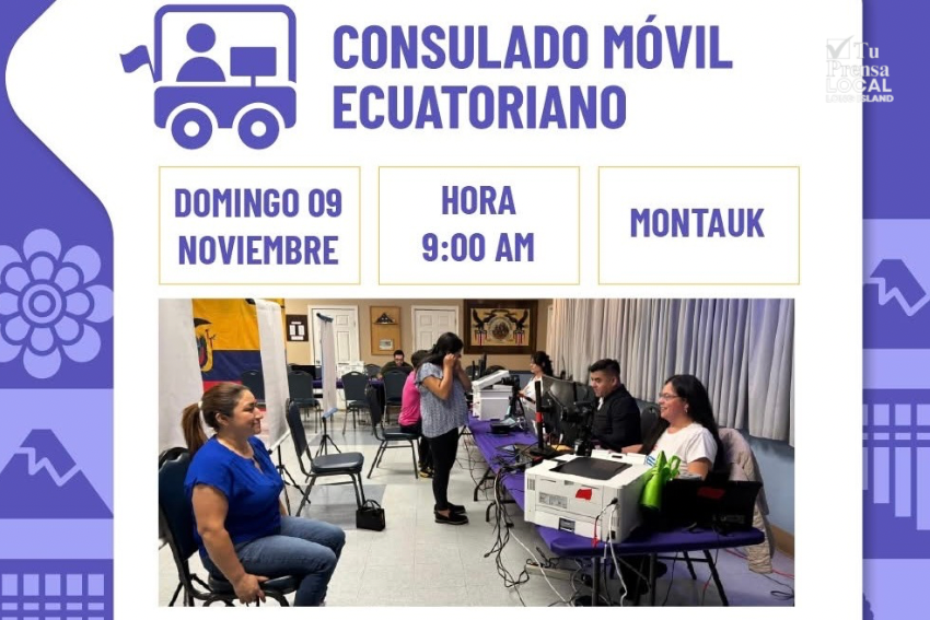El Consulado Móvil del Ecuador llega a Montauk este domingo de 9:00 a.m. a 1:00 p.m.