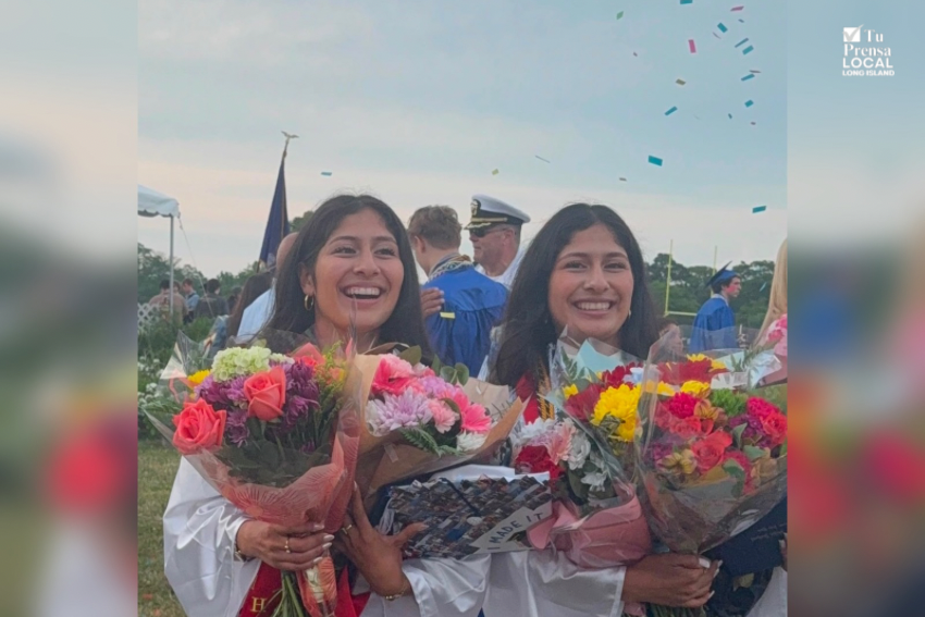 Gemelas latinas hacen historia al graduarse con honores en Riverhead 
