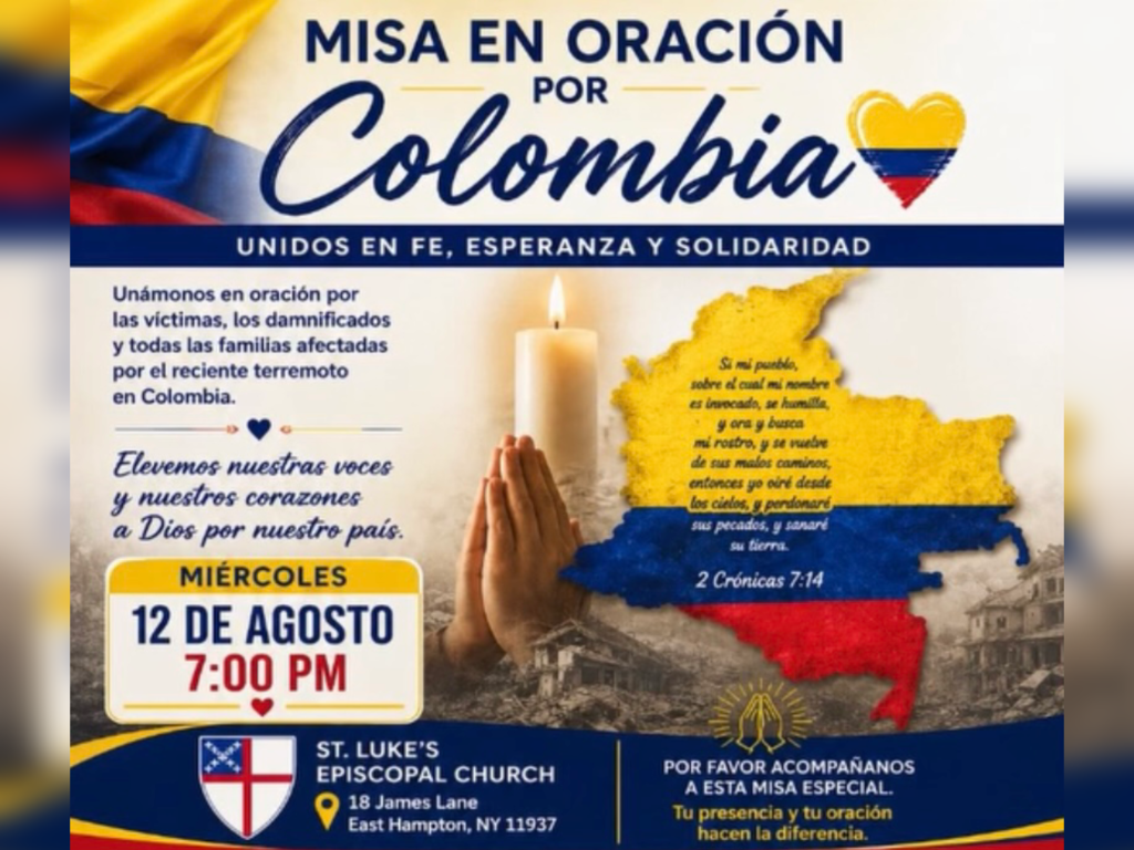 East Hampton se une en oración por Colombia tras el reciente terremoto